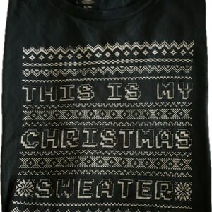 Old Navy Green and White Crewneck T-Shirt Nordic Patterns